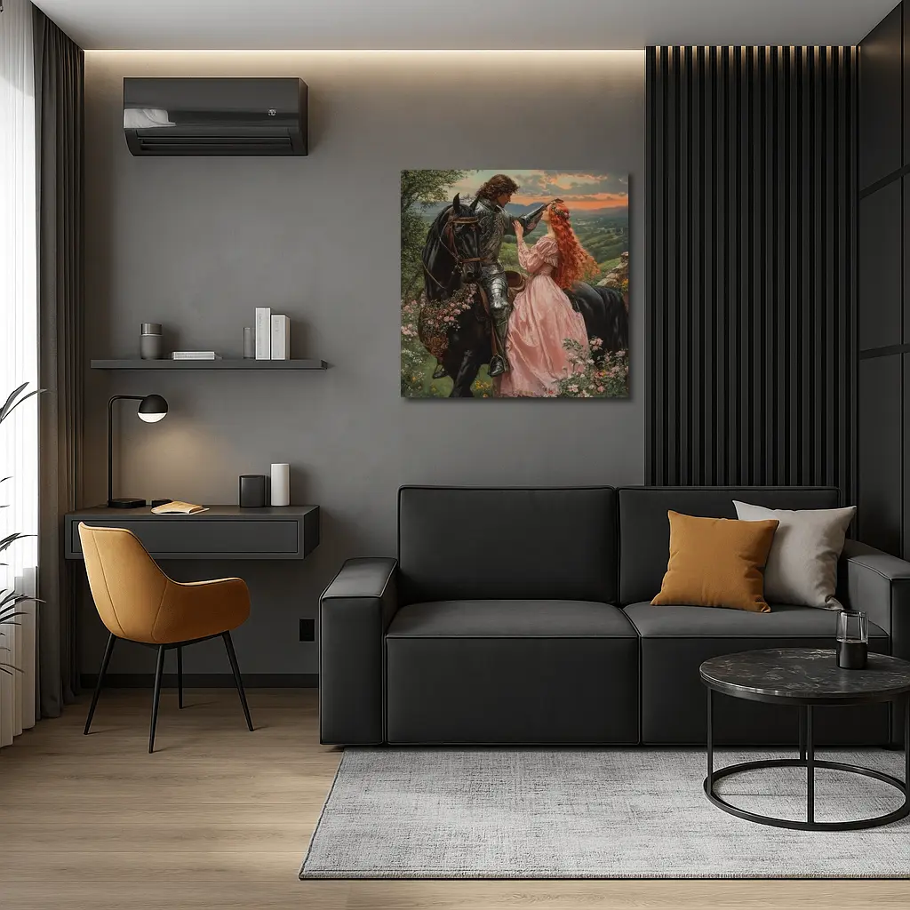 Knight and Lady Romantic Fantasy Art – Wall Art