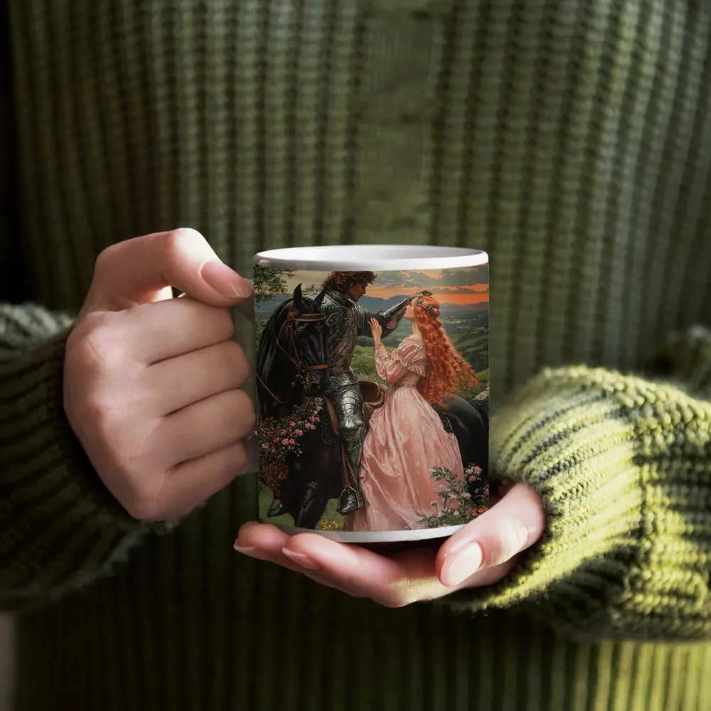 Knight and Lady Romantic Fantasy Art – Mugs