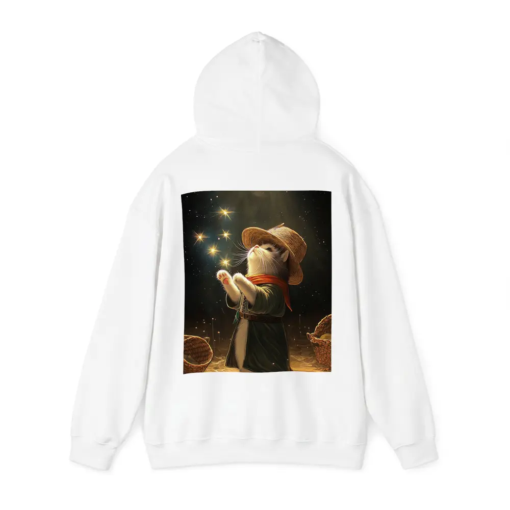 Wizard Cat Glowing Stars Fantasy Night – Hoodies