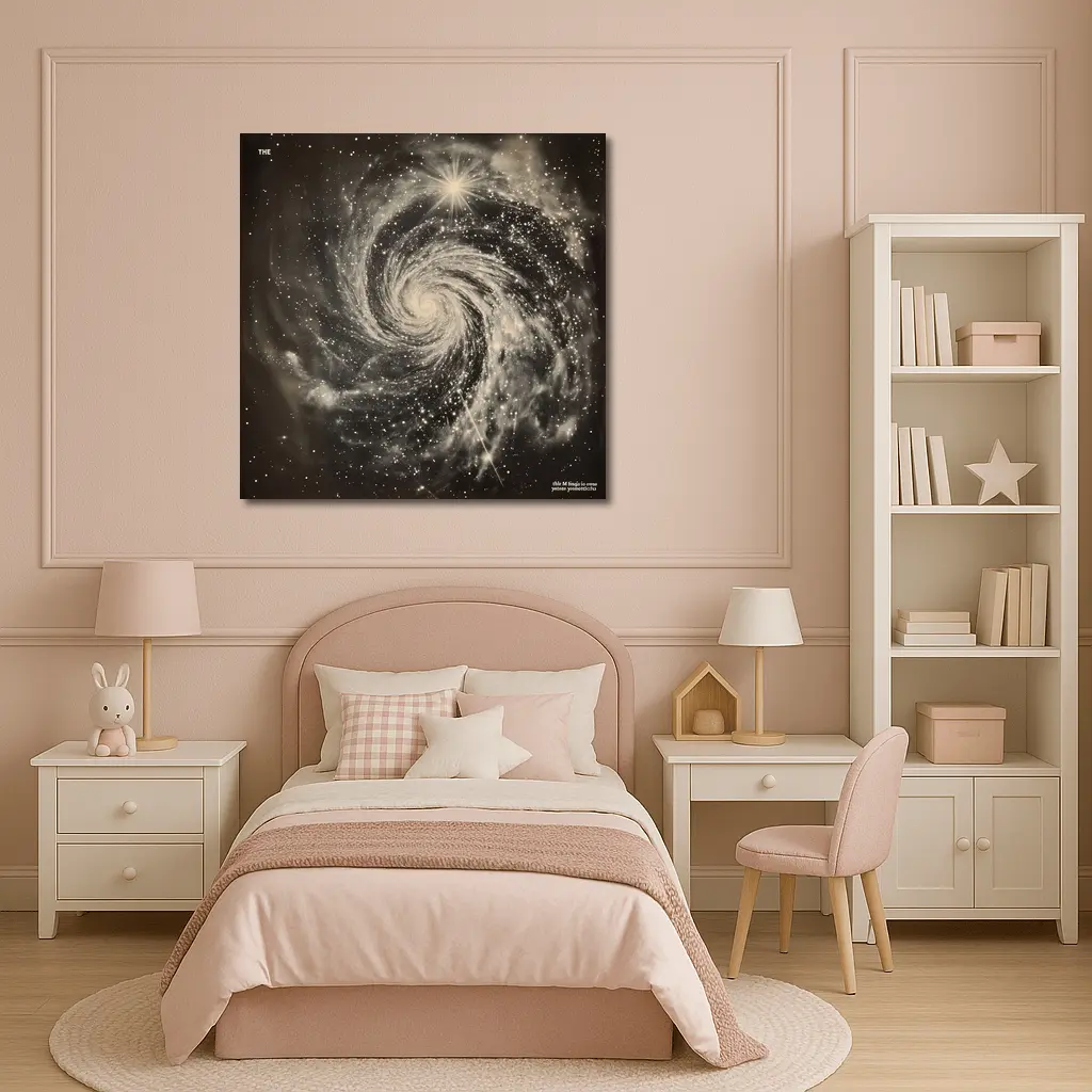 Spiral Galaxy Vintage Sepia Space Art – Wall Art