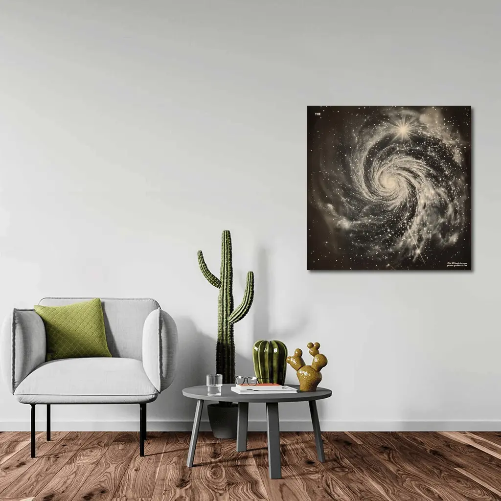 Spiral Galaxy Vintage Sepia Space Art – Wall Art