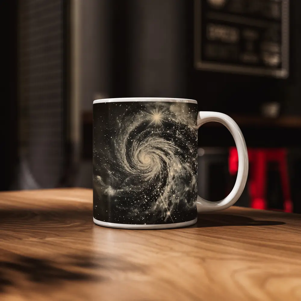Spiral Galaxy Vintage Sepia Space Art – Mugs