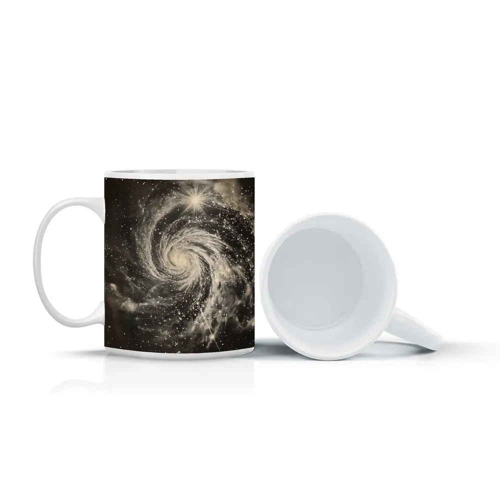 Spiral Galaxy Vintage Sepia Space Art – Mugs