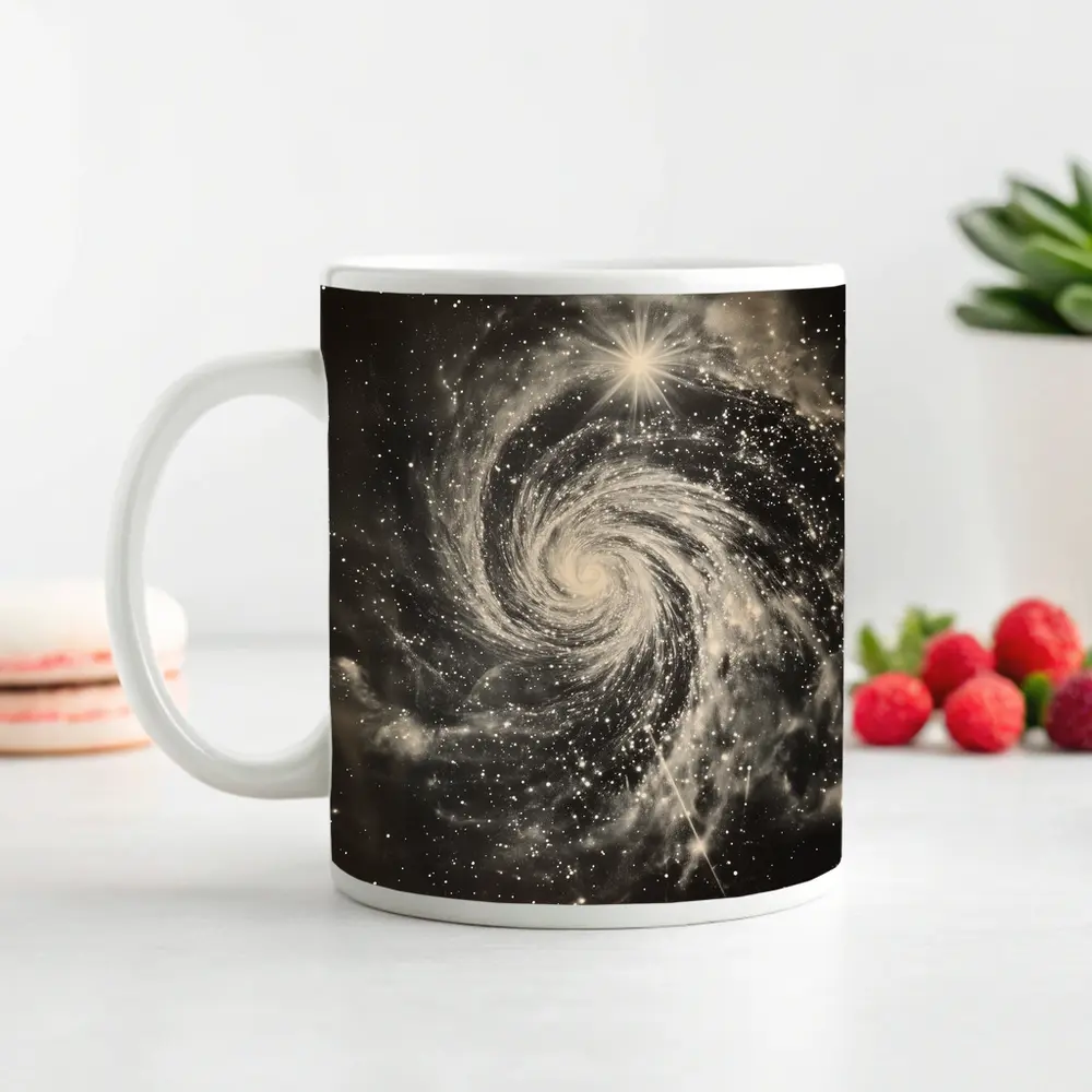 Spiral Galaxy Vintage Sepia Space Art – Mugs