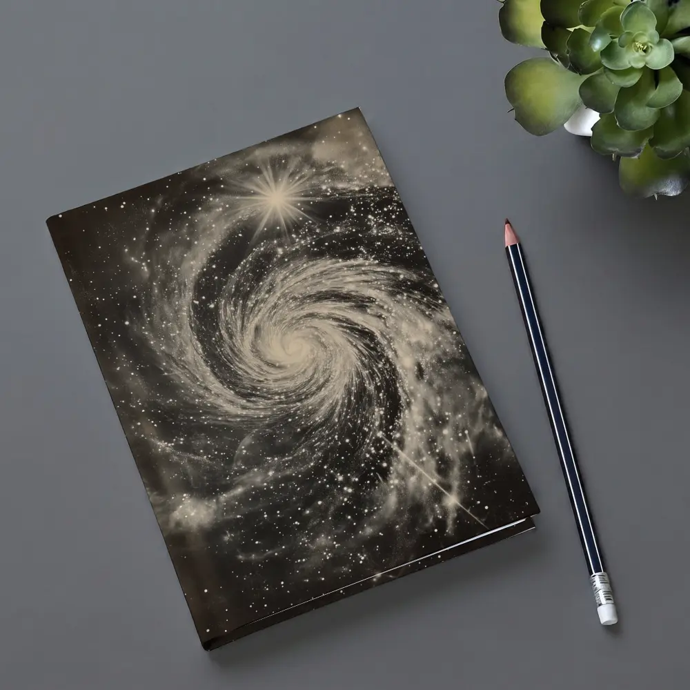 Spiral Galaxy Vintage Sepia Space Art – Notebooks