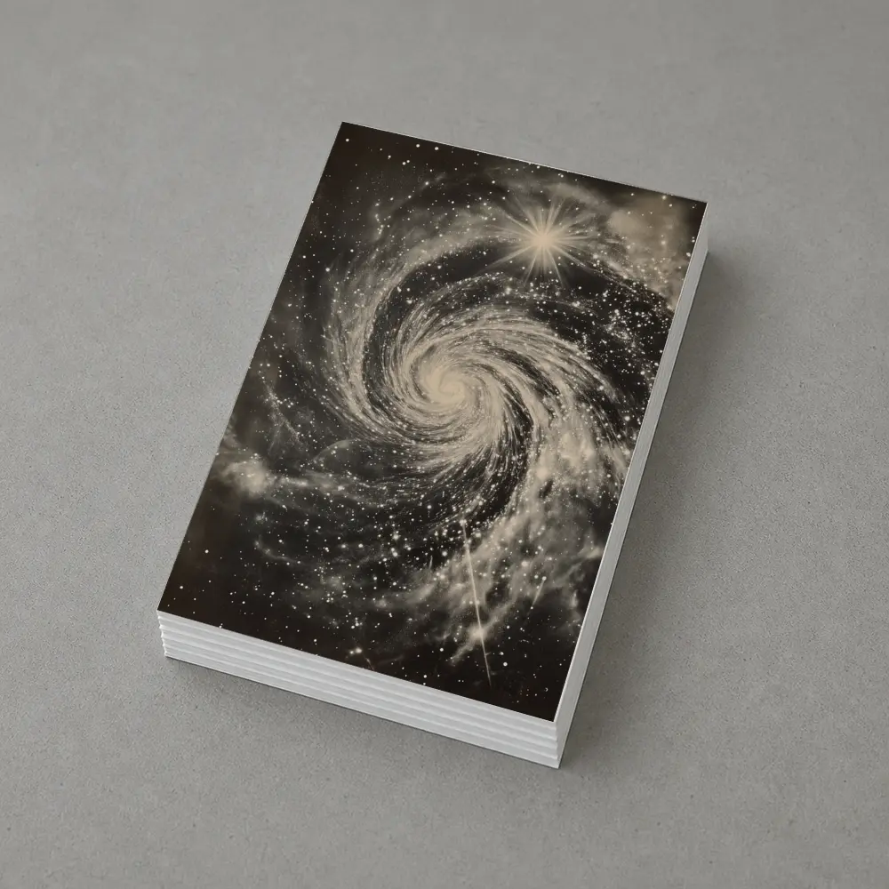 Spiral Galaxy Vintage Sepia Space Art – Postcards