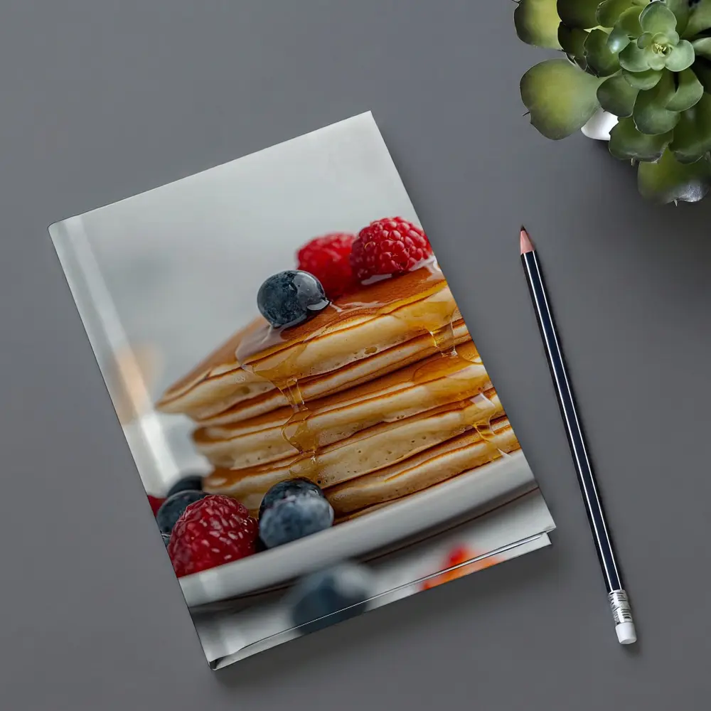 Fluffy Pancake Stack With Berries Syrup – Notebooks