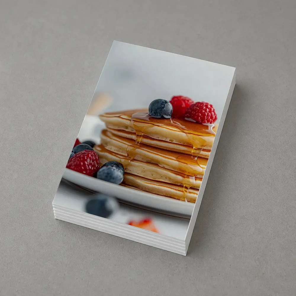 Fluffy Pancake Stack With Berries Syrup – Postcards