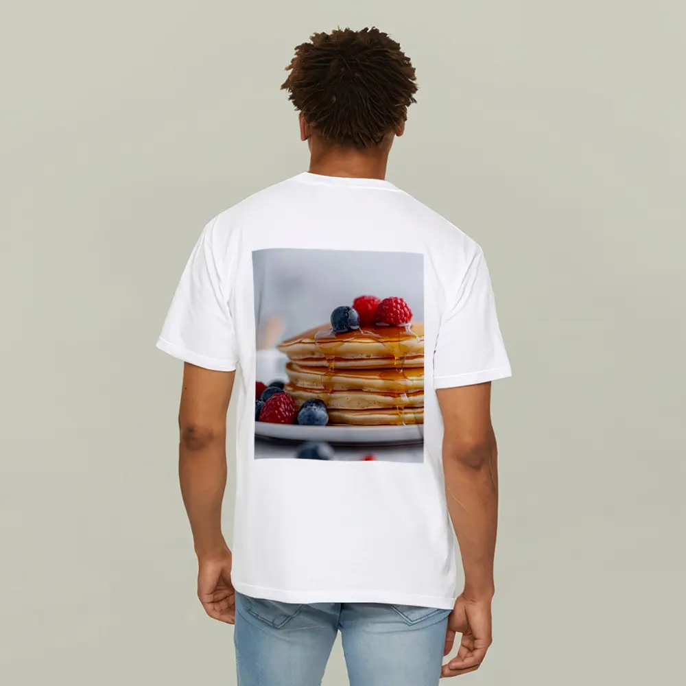 Fluffy Pancake Stack With Berries Syrup – T-Shirts
