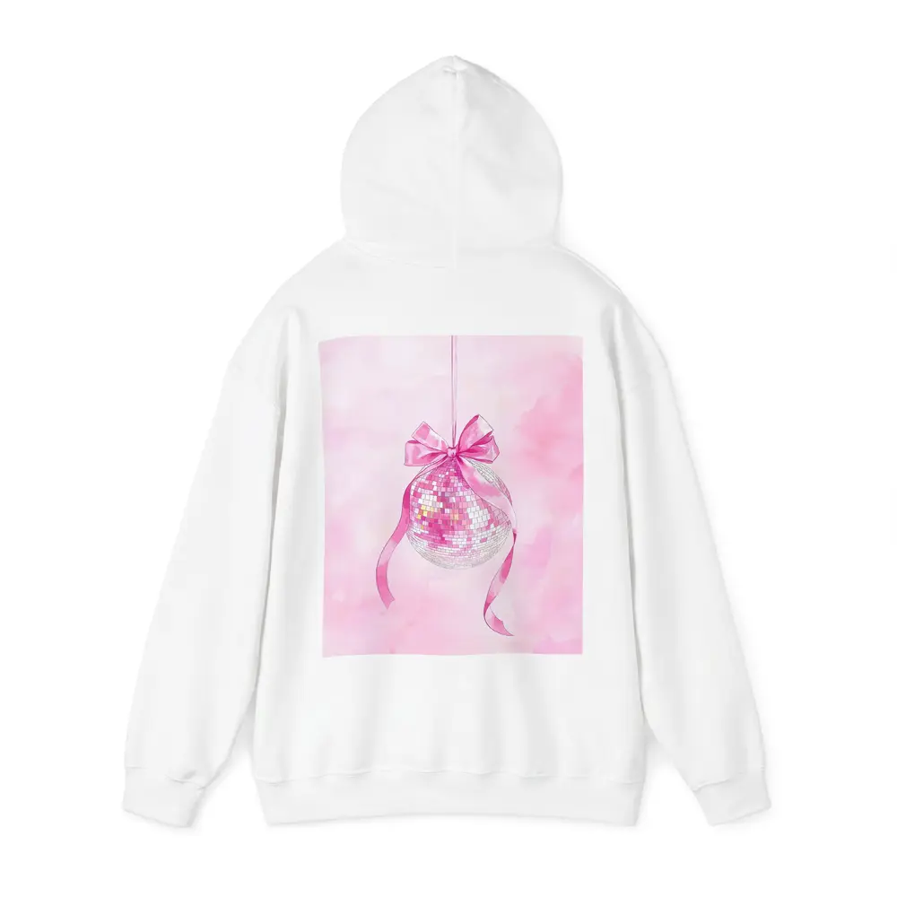 Pink Disco Ball Bow Watercolor Art – Hoodies
