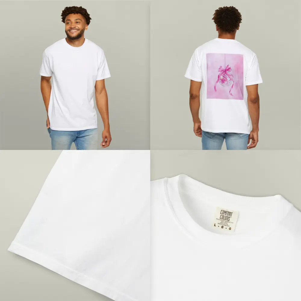 Pink Disco Ball Bow Watercolor Art – T-Shirts