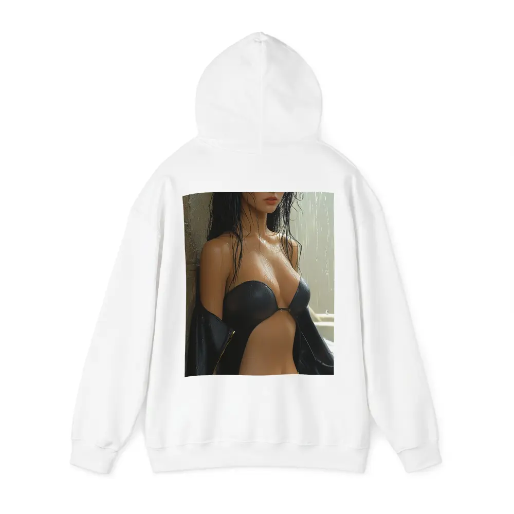 Dark Haired Woman Rain Soaked Digital Art – Hoodies