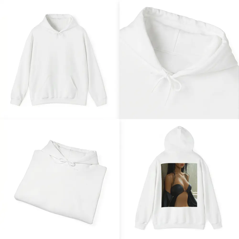Dark Haired Woman Rain Soaked Digital Art – Hoodies