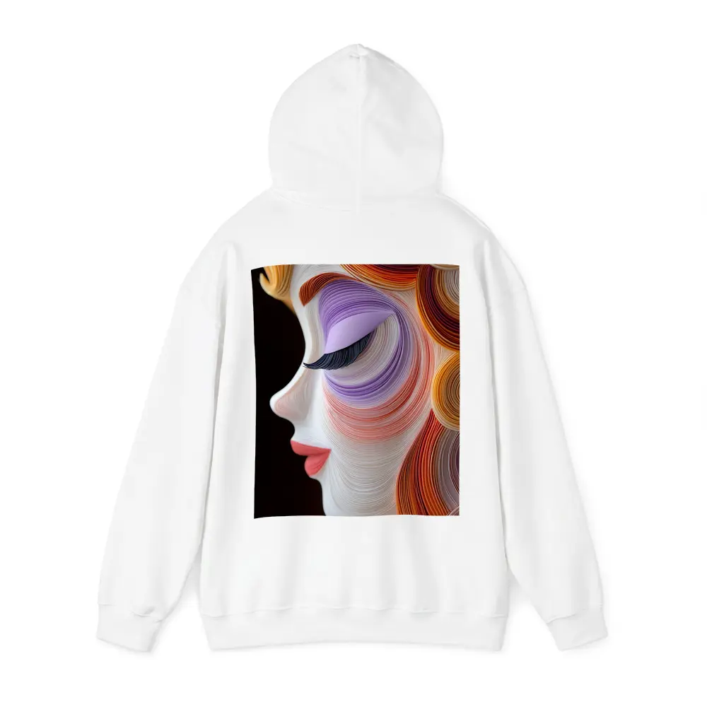 Quilling Art Woman Face Profile Dark Background – Hoodies