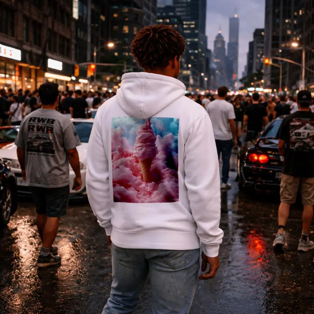 Pink Ice Cream Cone Cotton Candy Clouds – Hoodies