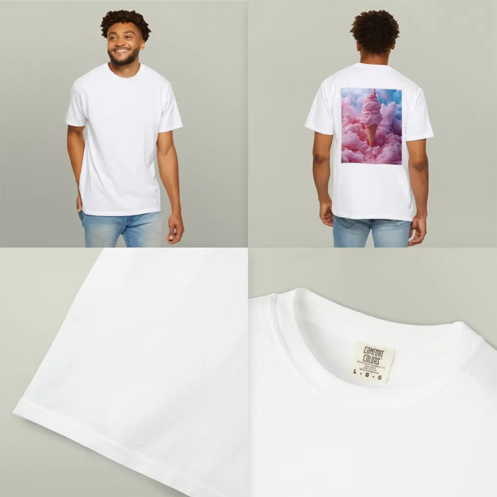 Pink Ice Cream Cone Cotton Candy Clouds – T-Shirts