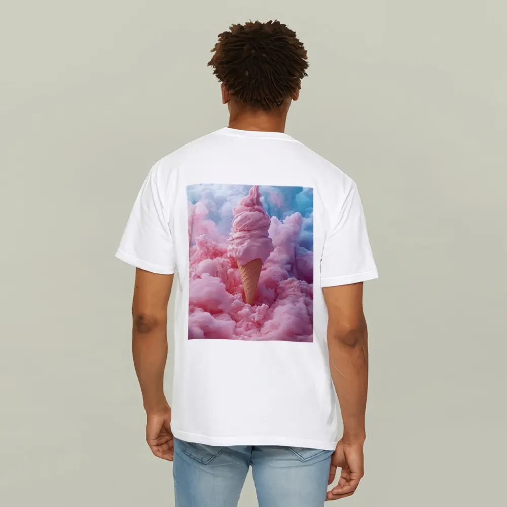 Pink Ice Cream Cone Cotton Candy Clouds – T-Shirts