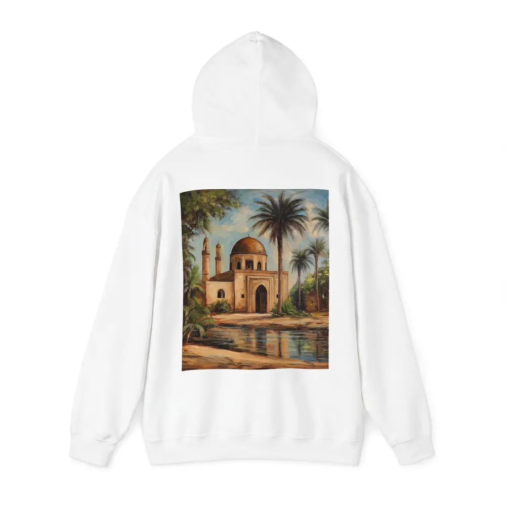 Mosque Oil Painting With Palm Trees – Hoodies