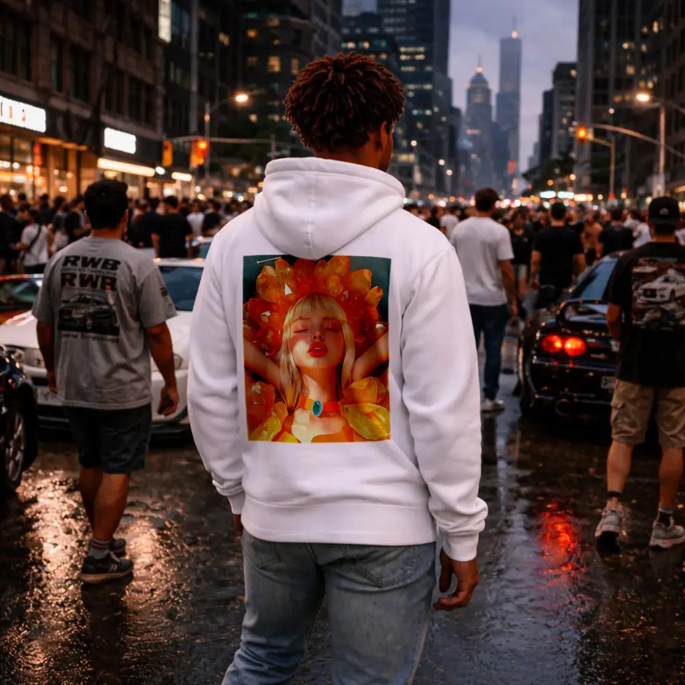 Crystal Crown Woman Orange Fantasy Art – Hoodies