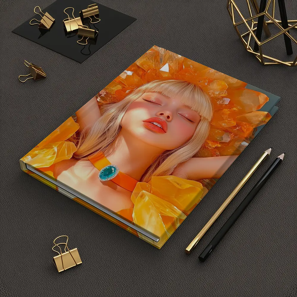Crystal Crown Woman Orange Fantasy Art – Notebooks