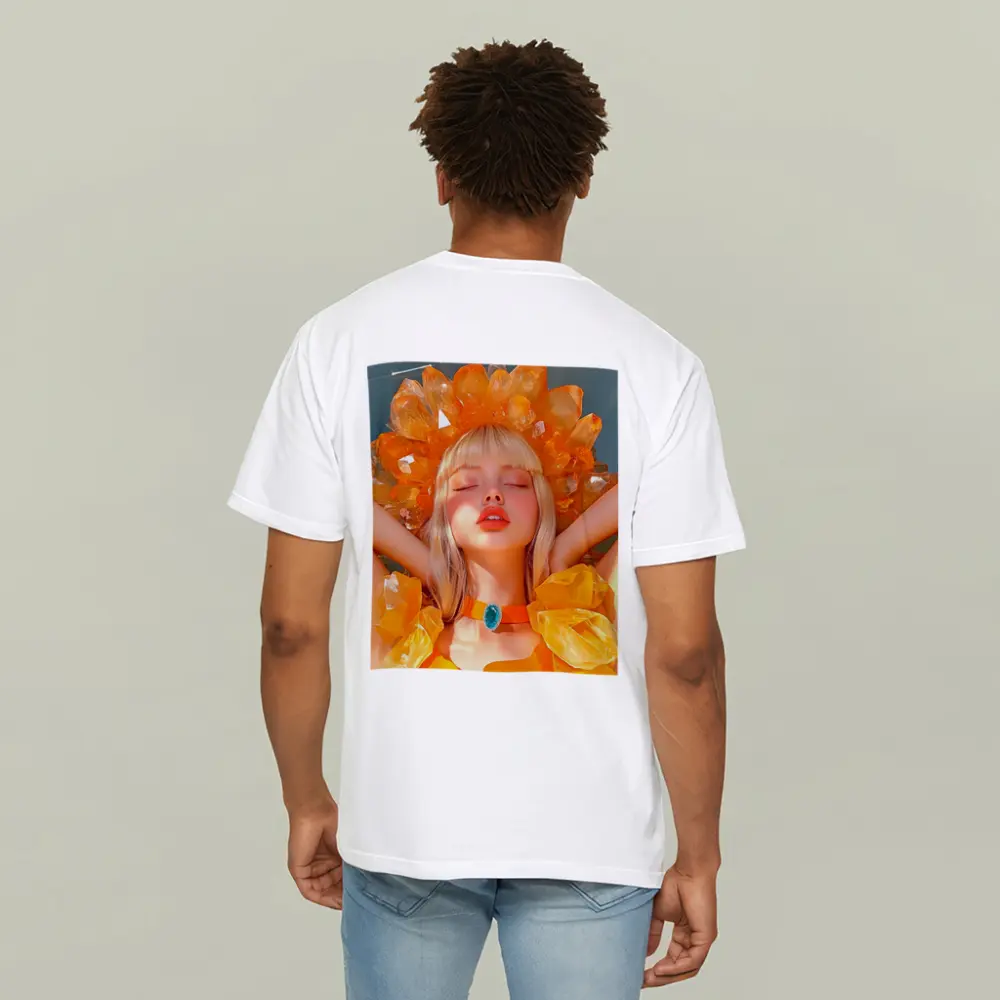 Crystal Crown Woman Orange Fantasy Art – T-Shirts