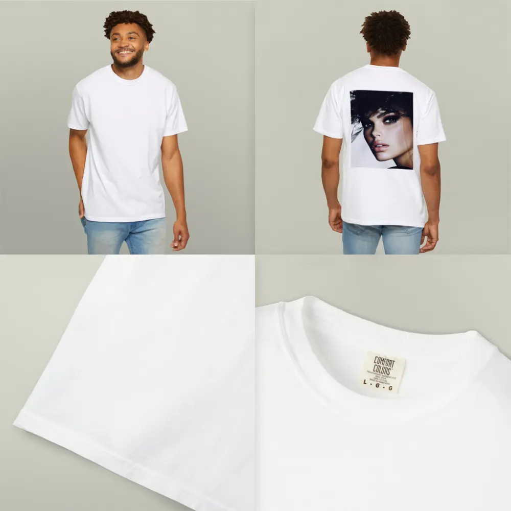 Glamour Fashion Portrait Woman Dark Feathers – T-Shirts