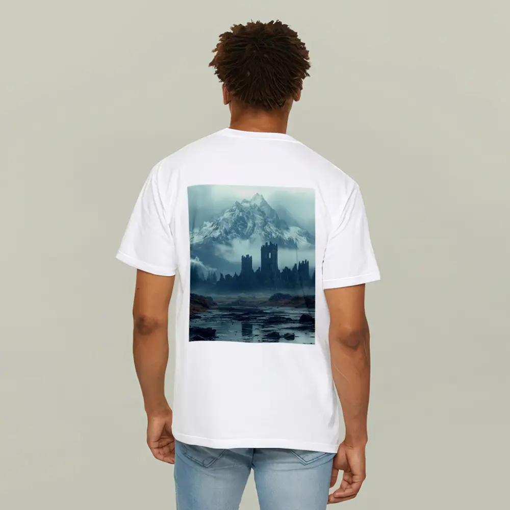 Dark Castle Ruins Misty Mountain Forest – T-Shirts