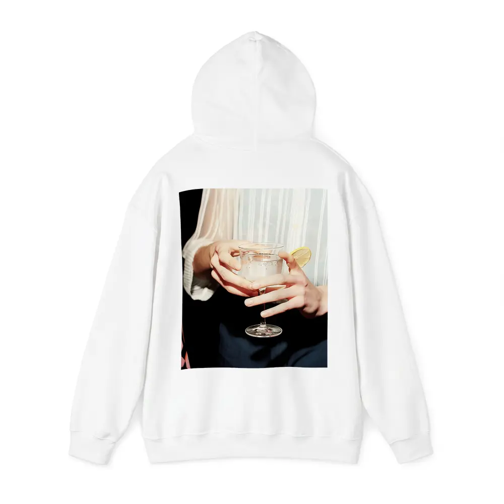 Hands Holding Cocktail Glass With Lemon – Hoodies
