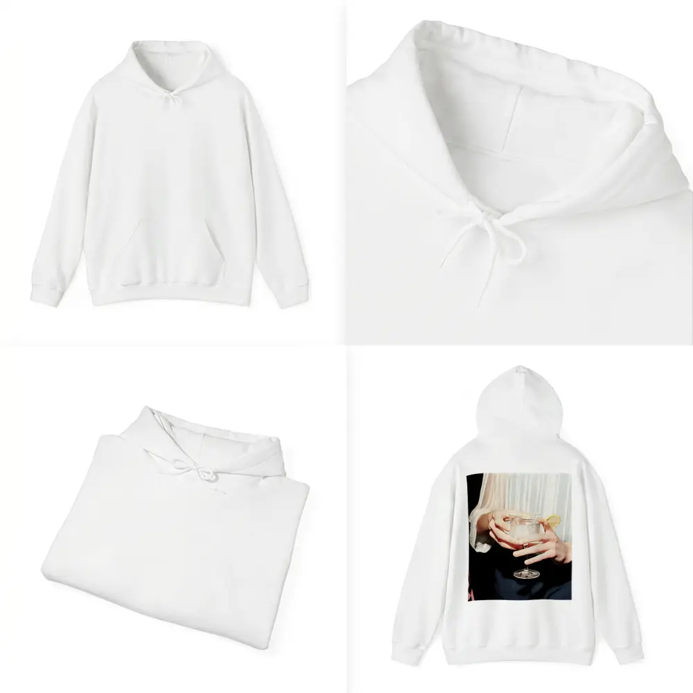 Hands Holding Cocktail Glass With Lemon – Hoodies