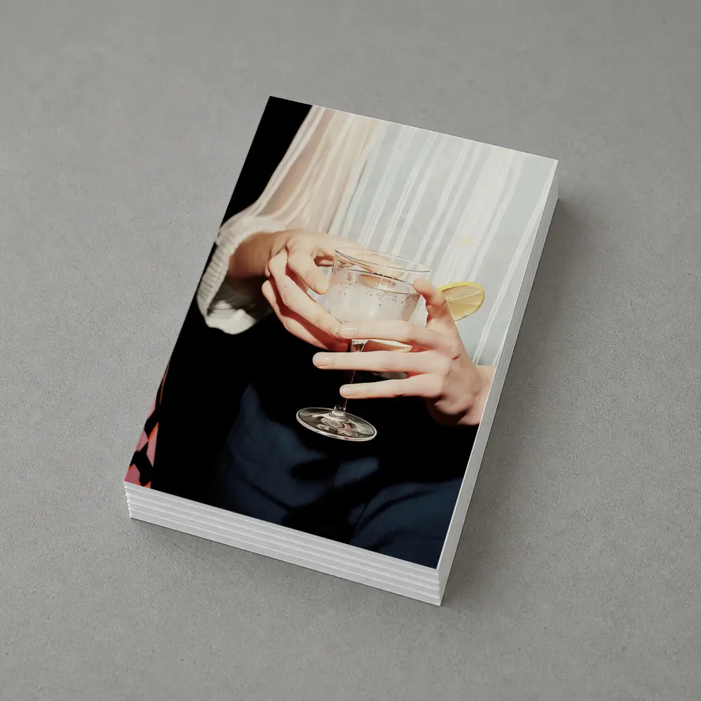 Hands Holding Cocktail Glass With Lemon – Postcards
