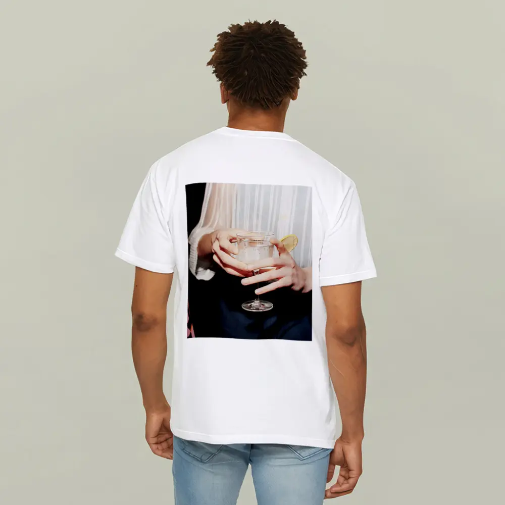 Hands Holding Cocktail Glass With Lemon – T-Shirts
