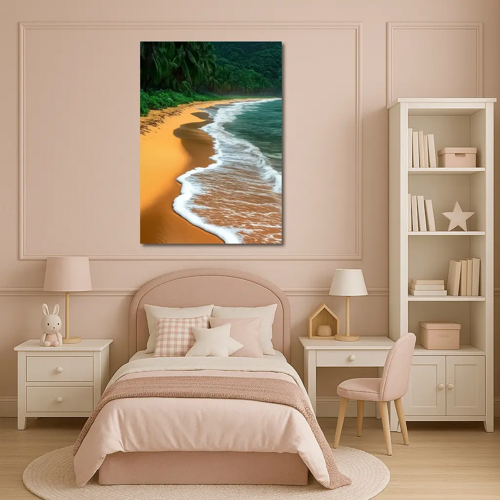 Tropical Beach Golden Sand Palm Trees – Wall Art