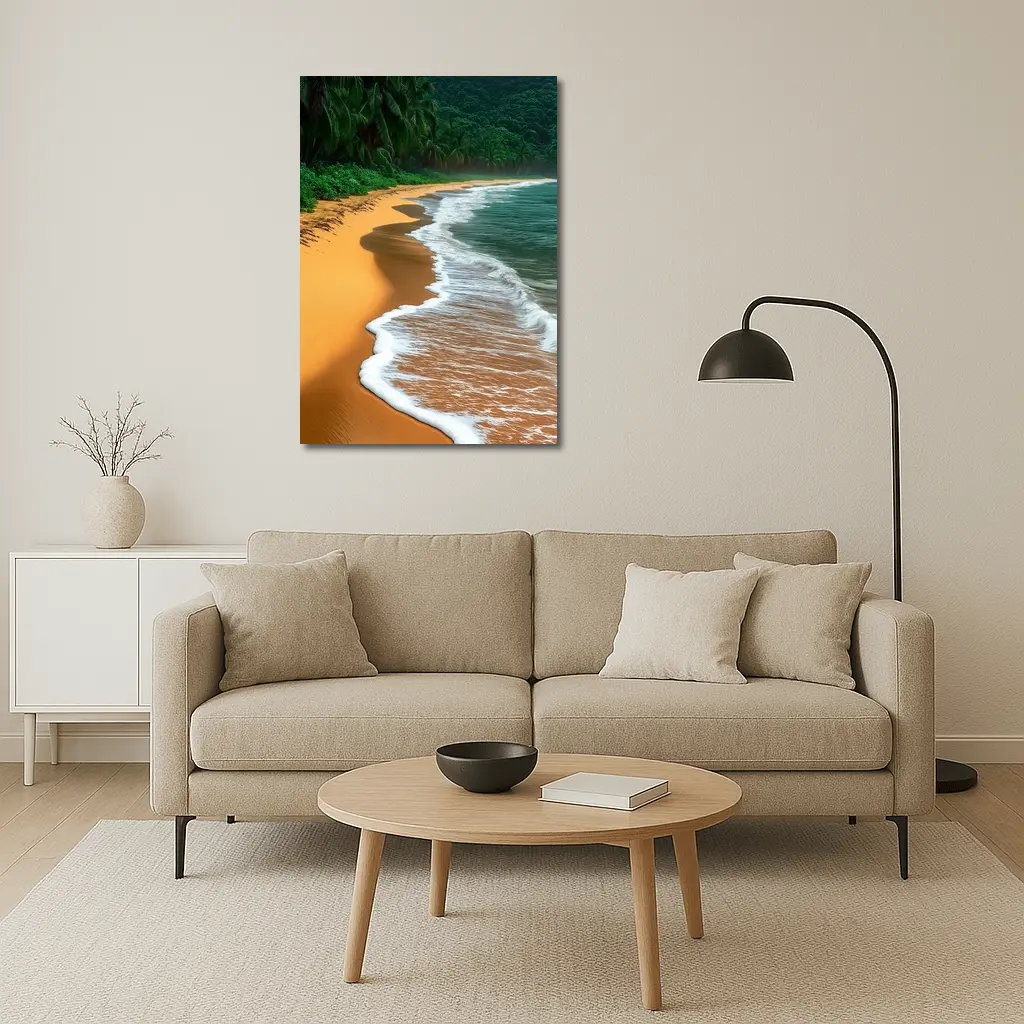 Tropical Beach Golden Sand Palm Trees – Wall Art