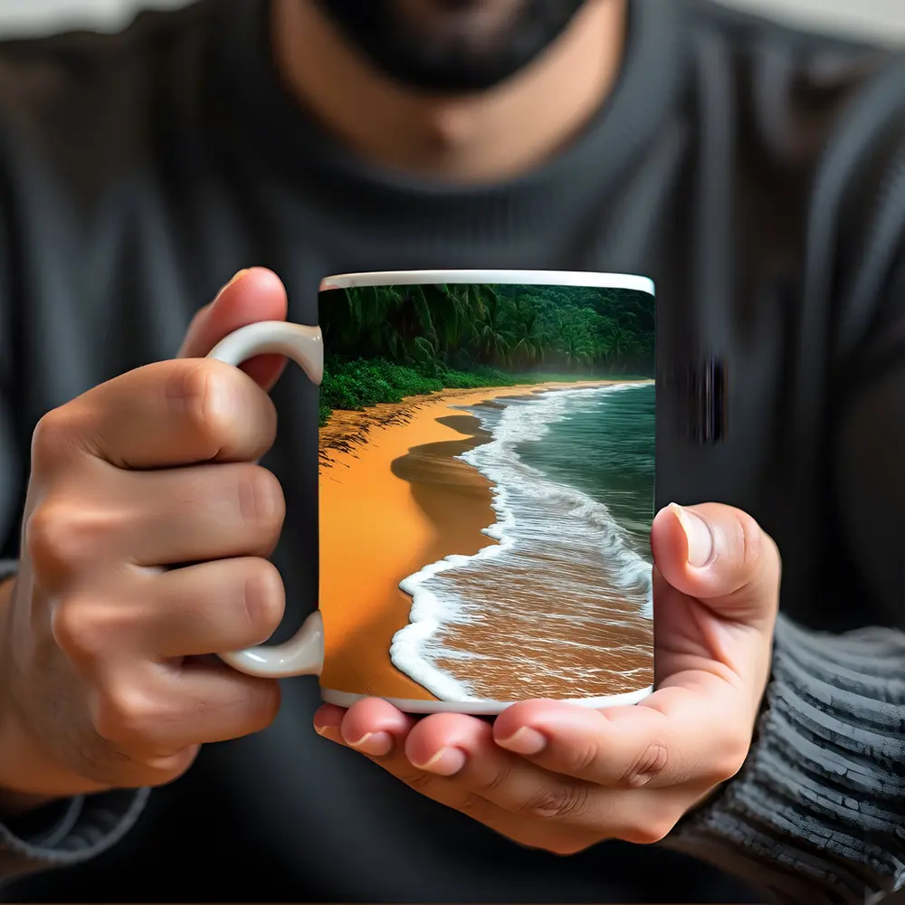 Tropical Beach Golden Sand Palm Trees – Mugs