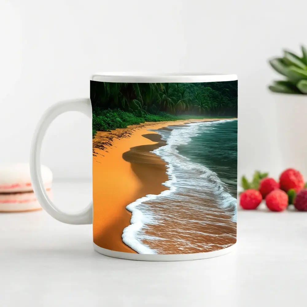Tropical Beach Golden Sand Palm Trees – Mugs