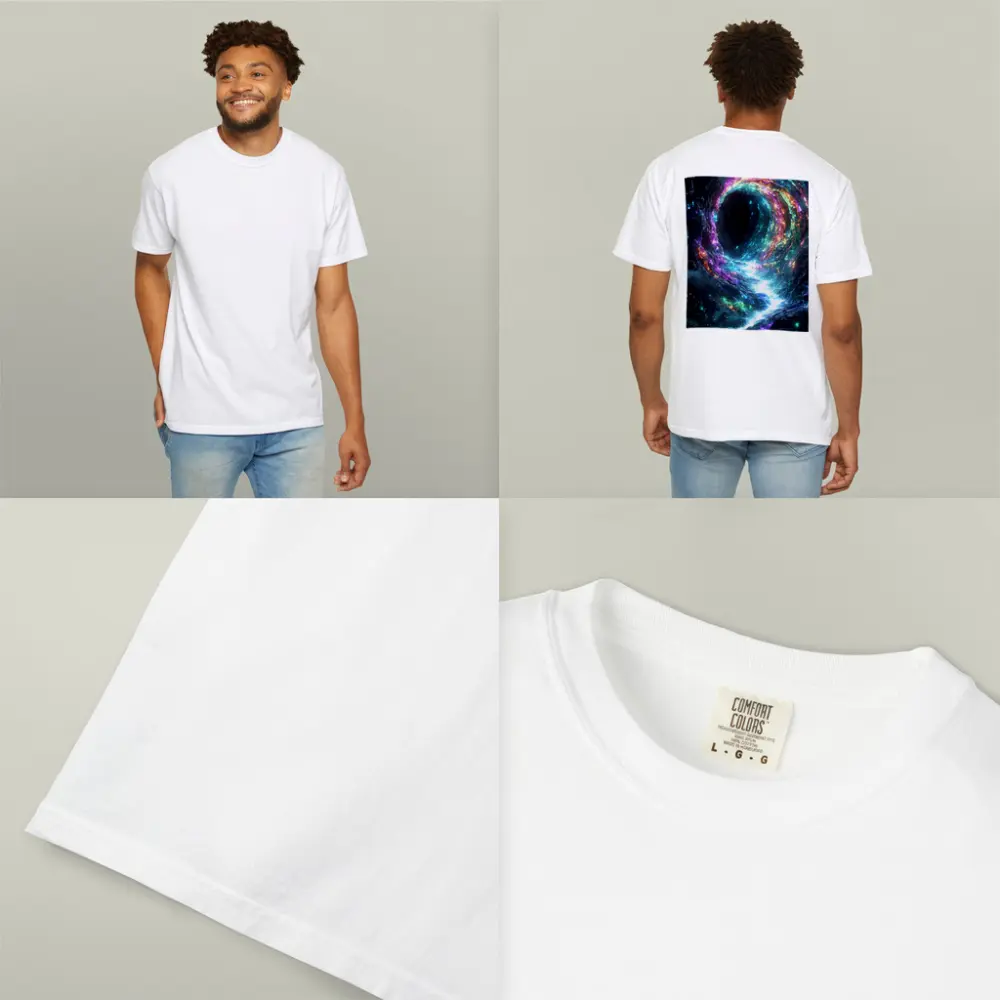 Neon Cosmic Portal Swirling Galaxy Space – T-Shirts