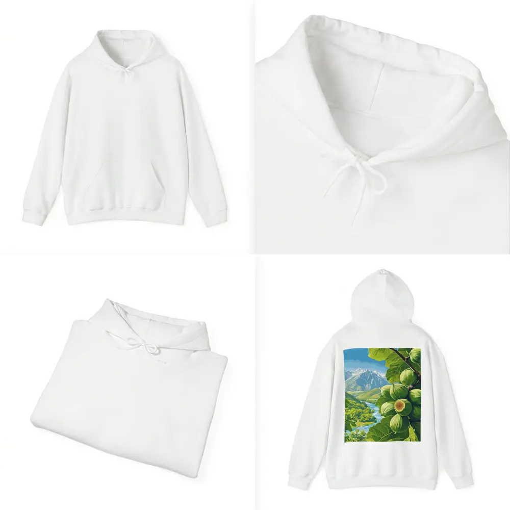 Green Figs on Branch Mountain River Landscape – Hoodies