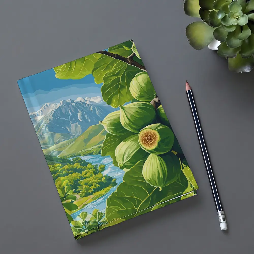 Green Figs on Branch Mountain River Landscape – Notebooks