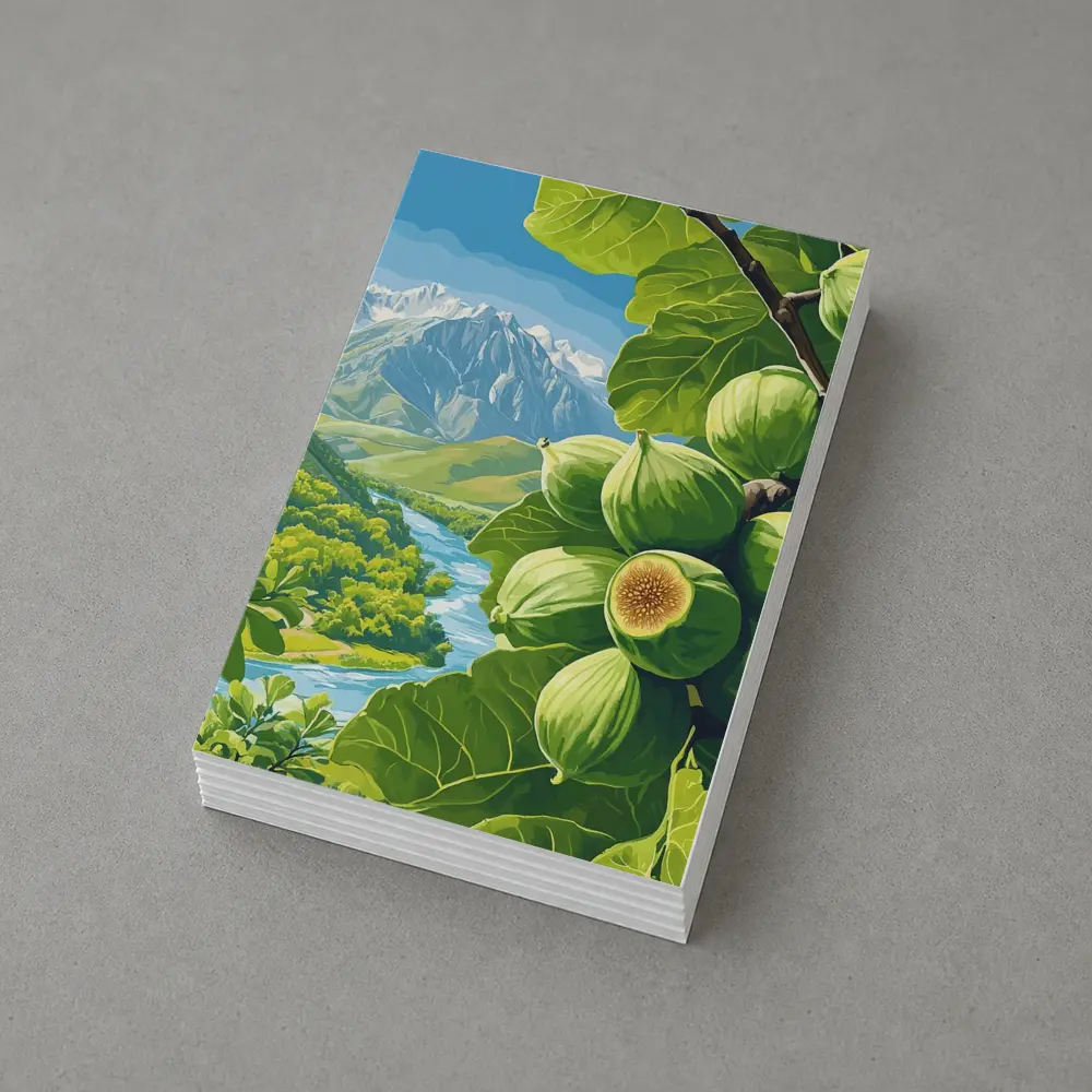 Green Figs on Branch Mountain River Landscape – Postcards