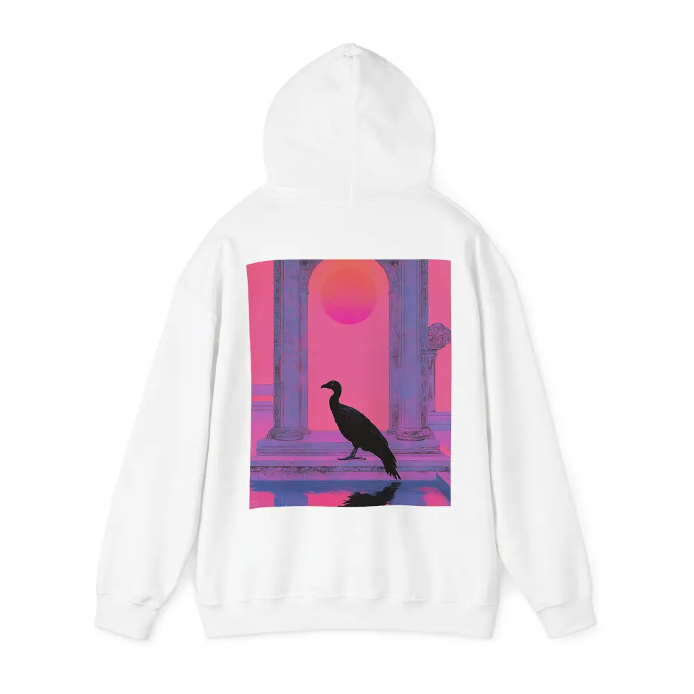 Black Vulture Silhouette Pink Neon Arch – Hoodies