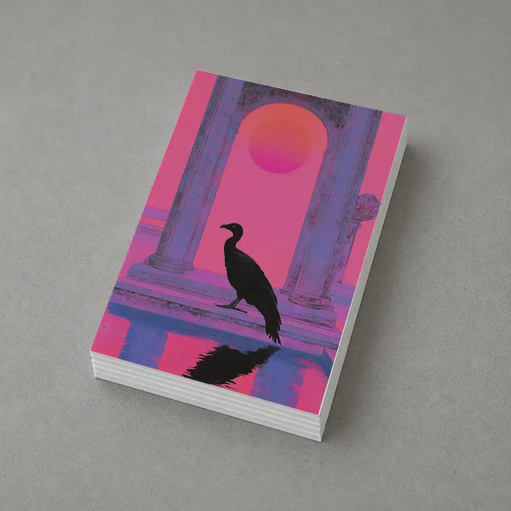 Black Vulture Silhouette Pink Neon Arch – Postcards