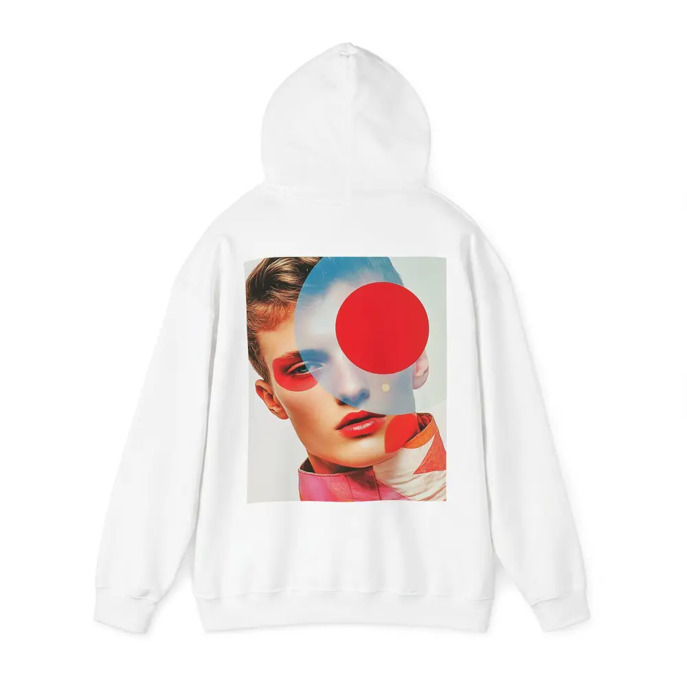 Fashion Portrait Collage Art Red Geometric – Hoodies