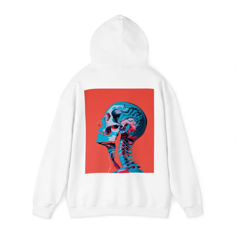 Human Skull Brain Anatomy Red Background – Hoodies