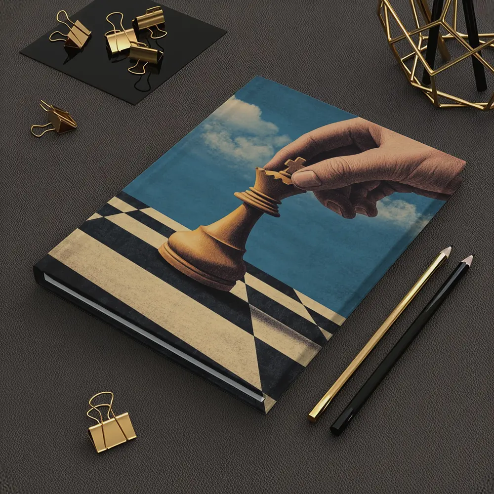 Hand Moving King Chess Piece Blue Sky – Notebooks