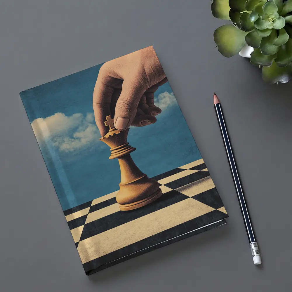 Hand Moving King Chess Piece Blue Sky – Notebooks