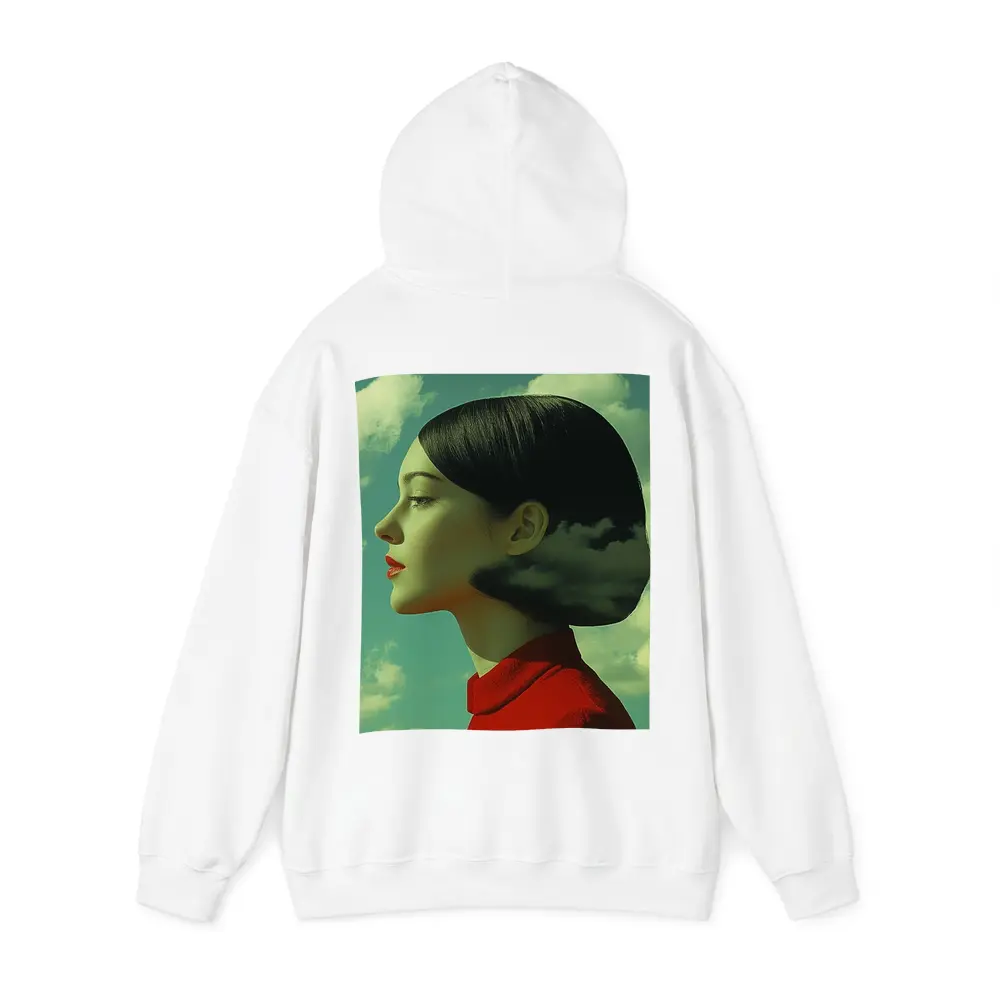 Woman Profile Surreal Sky Clouds Art – Hoodies