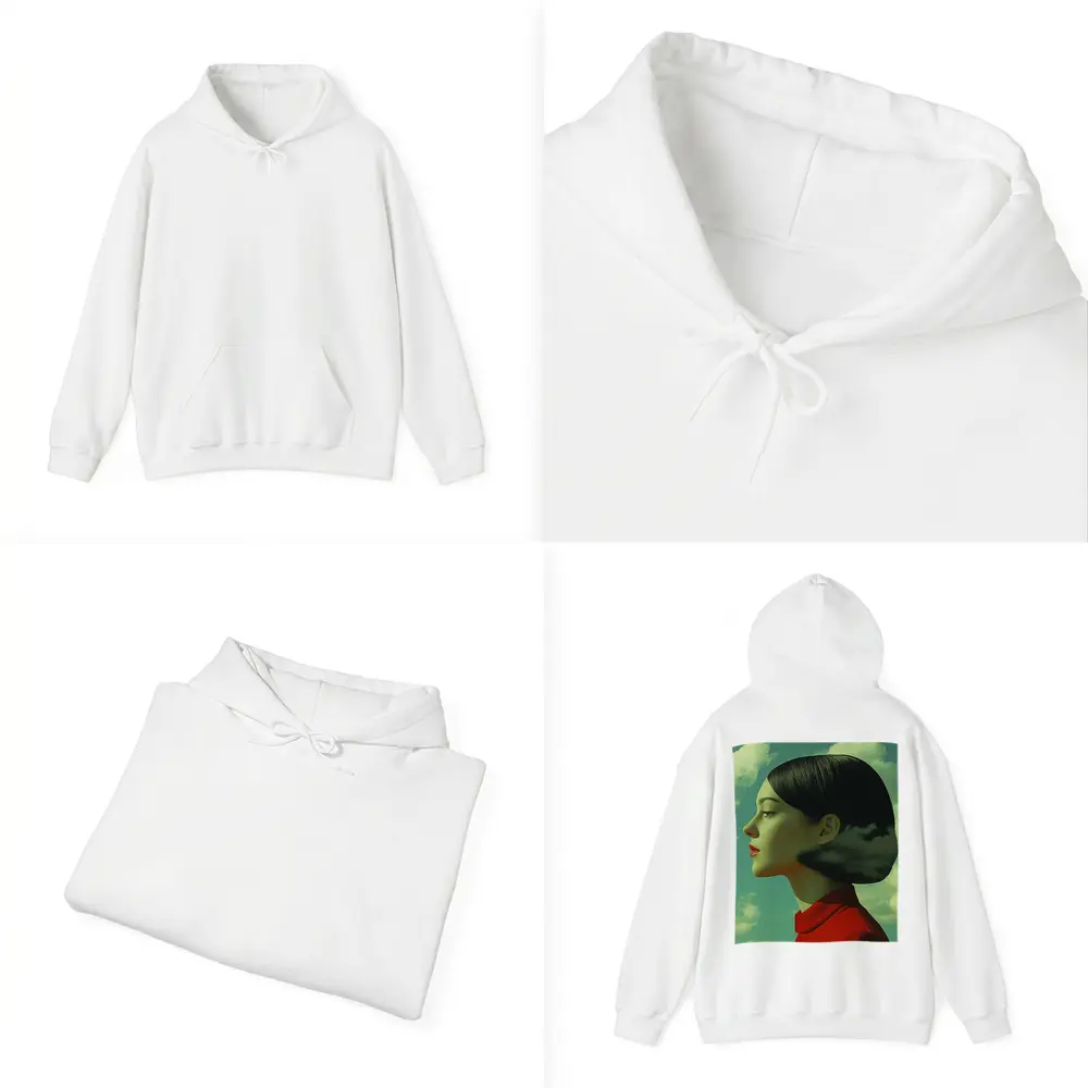 Woman Profile Surreal Sky Clouds Art – Hoodies