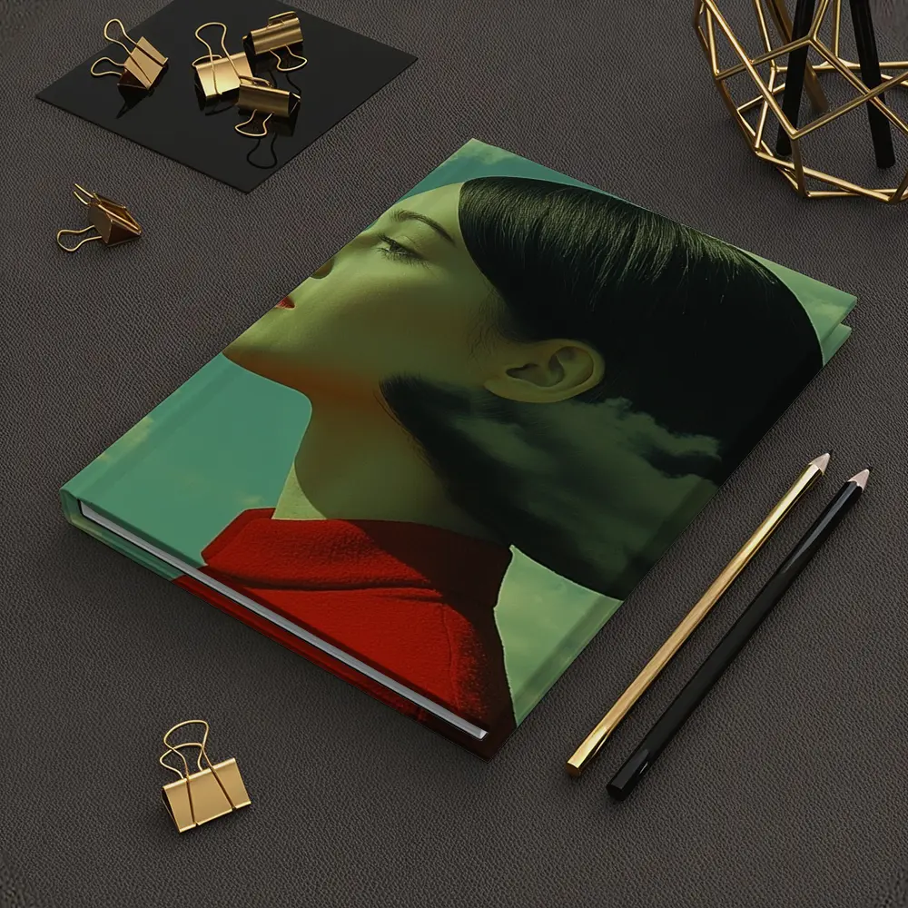 Woman Profile Surreal Sky Clouds Art – Notebooks