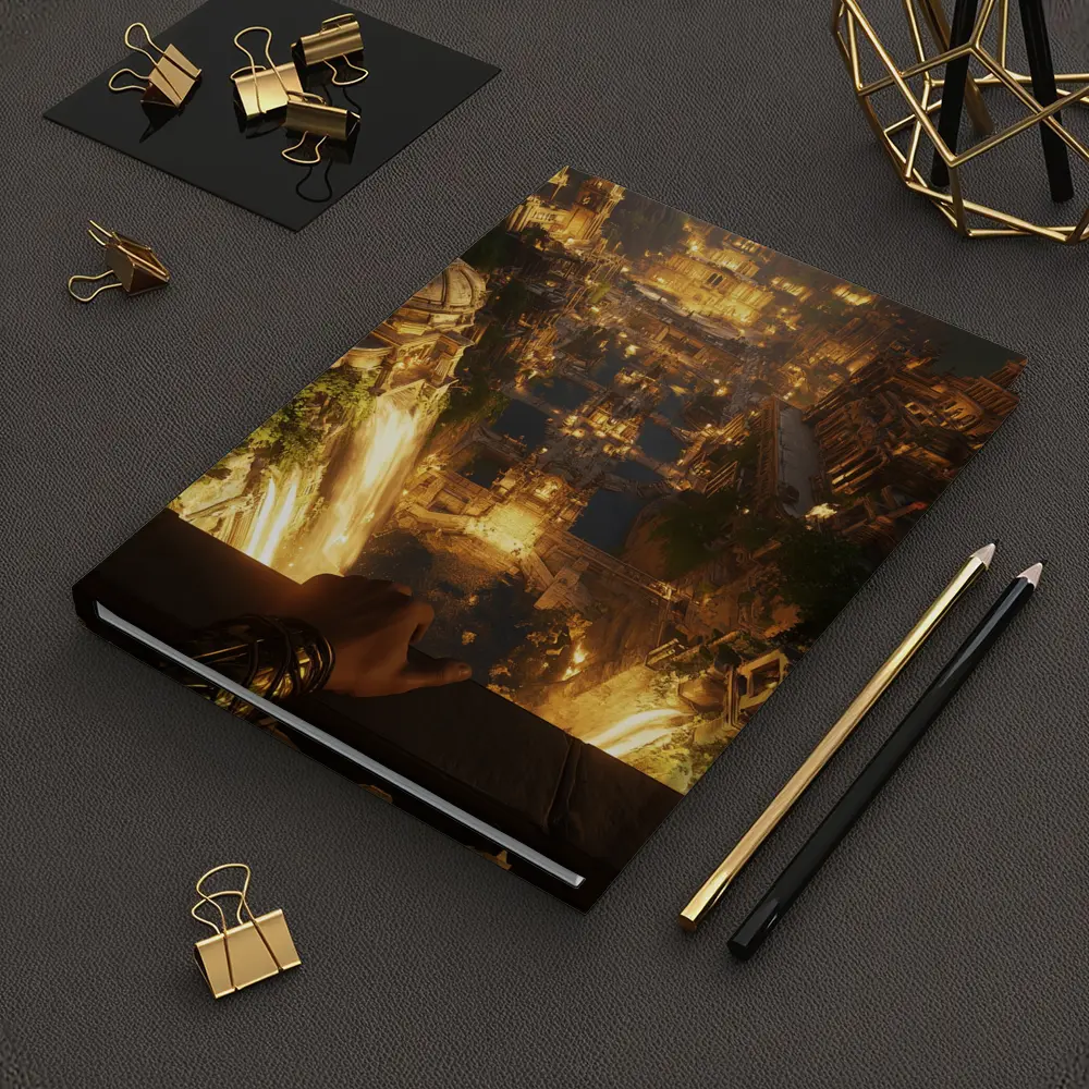 Ancient Golden City Fantasy Aerial View – Notebooks