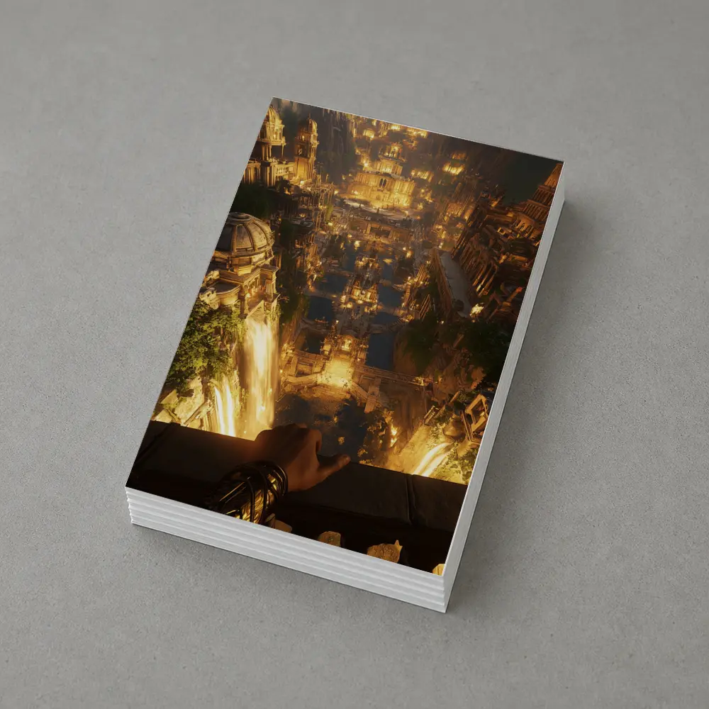 Ancient Golden City Fantasy Aerial View – Postcards